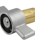 3/4 in NPT hydraulic quick-disconnect coupler with wing nut; silver body and brass insert