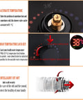 Slick Black Thermostatic Shower System Featuring A Rad 12 Inch Rain Head And Three Mode Handheld Sprayer temperature control display and features