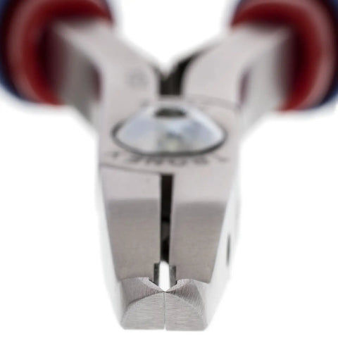 Close-up of Angulated 50 Degree Head Flush Cutters with long ergonomic handles showcasing the precise cutting blades.