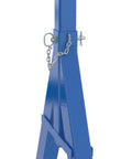 Close-up of Heavy Duty Steel Fixed Gantry Crane with Smooth Glass Filled Nylon Casters, showcasing secure chain attachment.