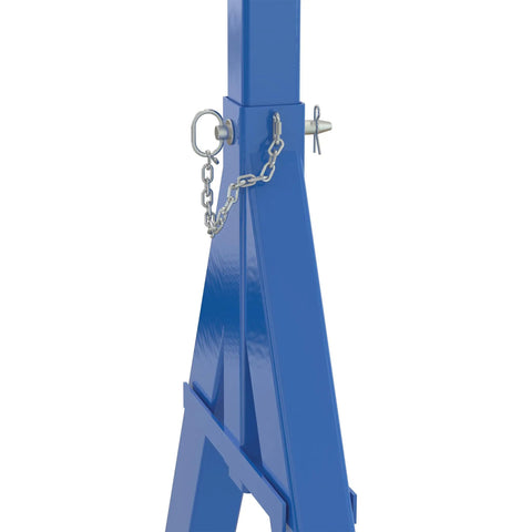 Close-up of Heavy Duty Steel Fixed Gantry Crane with Smooth Glass Filled Nylon Casters, showcasing secure chain attachment.