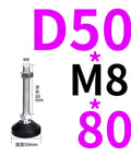 Adjustable Furniture Legs Four Pack Featuring M8 To M16 Threads Swivel Leveling Feet And Round Antislip Cushion Bottom For No Fuss Tabletop Upgrades Delivering Next Level Stability To Your Home Or Office Setup, showing M8 threaded leveler with rubber base.