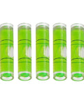 Strip Bubble Level Vial, High Precision Horizontal Spirit Level Bead(Large 5PCS) in green with transparent body and black lines.