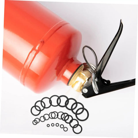 1200 Pcs NBR O Ring Assortment Kit Rubber Seal Rings for plumbing and auto repair, various sizes displayed with a red cylinder.