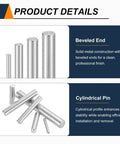 50 Pack M3 Dowel Pins 3mm By 40mm 304 Stainless Steel Cylindrical Shelf Support Pegs for Metal and Wood Furniture