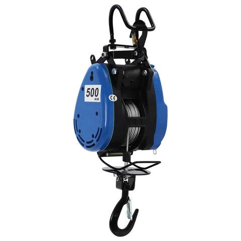 Huge 1100 Lb Electric Winch With Wireless Remote And 98 Foot Cable, Powerful 1800W Motor For Heavy Lifting Jobs In Farms Factories Docks And Mines, Solid Blue Gear.