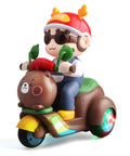360 Degree Rotating Stunt Trike Toy Car With Music And Lights, Super Cool Electric Toy Motorcycle For Kids, Interactive Musical Toy For Toddlers, Kid Friendly Durable Safe Entertainment Gift For Christmas And Birthday, colorful bear rider toy