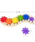 Colorful Rainbow Caterpillar Gear Toy For Toddlers And Babies Teaches Color Names And Matching With Spinning Gear Fun For Kids