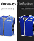 Cooling Vest For Men And Women With 24 Ice Packs, Ice Reflective Cooling Jacket For Hot Weather With Pockets shown with reflective strips