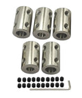 Five Piece 6mm To 8mm Bore Rigid Shaft Coupling Set Beefy Steel Motor Shaft Coupler Adapters With Screws For CNC Machines 3D Printers RC Motors And DIY Projects
