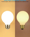 G25 Globe LED Dimmable Vanity Bulbs For Bathroom Frosted Edison Style Glow Soft White Vibe 2700K UL Listed 6-Pack displayed glowing