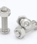 Premium 304 Stainless Steel Button Head Socket Cap Screws 10-24 x 3/4 Inch Drive Bolts showing rust-free fasteners.