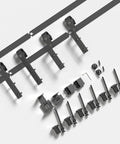 5 Foot Bypass Sliding Barn Door Hardware Track Kit For Easy Install And Smooth Quiet Rolling, carbon steel parts and nylon rollers
