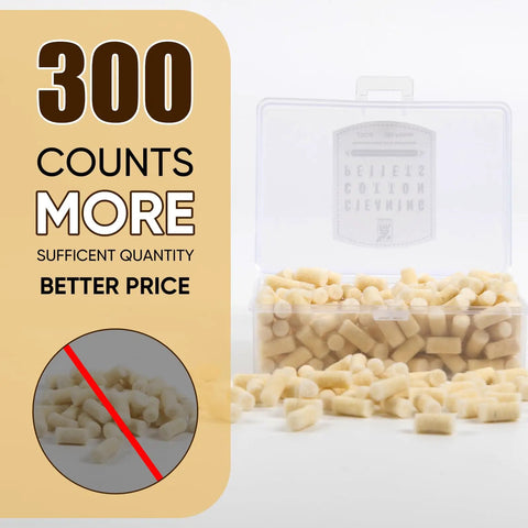300 Count.25 Caliber Airgun Cleaning Pellets In Cotton Wool Felt For Safe Gentle Air Rifle Maintenance With Durable Storage Box