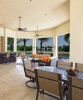 Covered patio with view through Fiberglass Screen Roll For Windows And Doors, High Visibility Flexible Mesh For Easy DIY Repair And Rescreen.