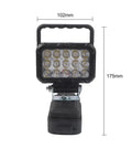 Cordless Work Light for 18V for battery High Brightness LED Floodlight with handle and sturdy base, dimensions 102mm x 175mm.