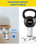 Heavy Duty Adjustable Furniture Support Legs Set White Four Pack With Mounting Hardware Tough Steel Center Posts under a platform bed.