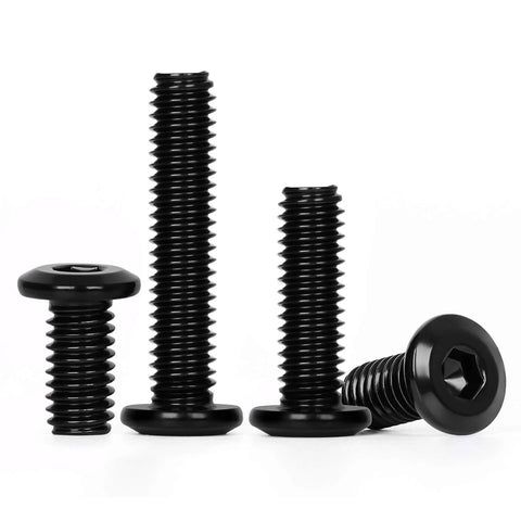 M6 X 16mm Flat Head Socket Cap Screws Set In Stainless Steel 304 With Black Coating For Rust Resistant Performance, 30 Pieces
