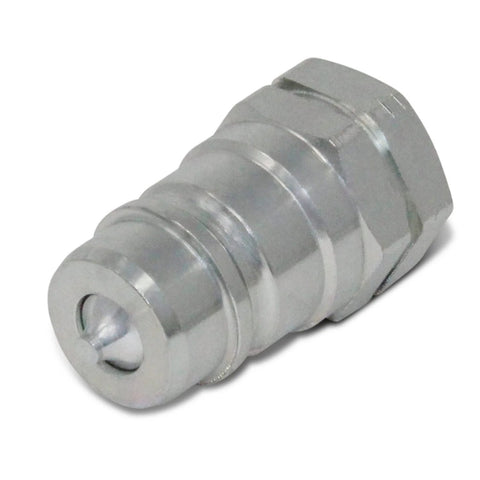Summit Hydraulics silver ISO 5675 quick-connect Pioneer-style hydraulic coupler, 3/8 in NPT