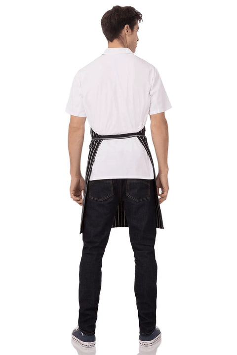 Back view of Durable Unisex Kitchen Apron With Reinforced Stress Points And Comfy Waist Tie For Men And Women Heavy Duty Cooking Apron