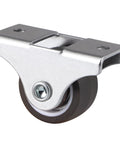Eight Pack 1 Inch Rigid Casters Low Profile Top Plate Fixed Caster Wheels For Trundle Beds Cabinets And Drawers Silent TPE