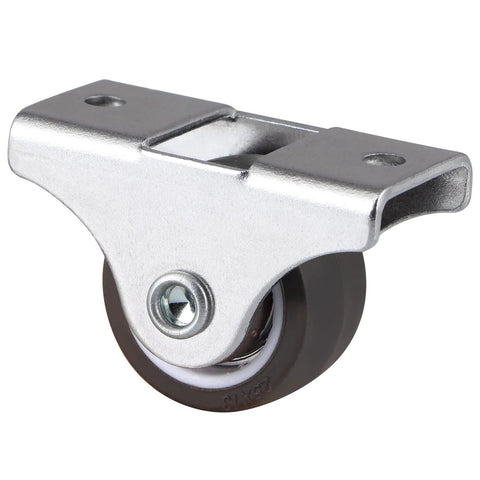 Eight Pack 1 Inch Rigid Casters Low Profile Top Plate Fixed Caster Wheels For Trundle Beds Cabinets And Drawers Silent TPE