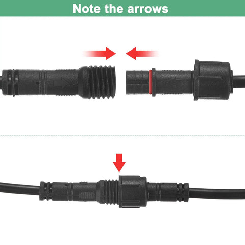 Badass 5 Pack Waterproof Extension Cables With 4 Pin IP67 Male Female Connectors showing sealed plugs for secure connection.