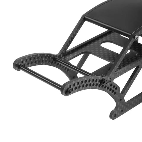 Carbon Fiber RC Chassis Frame Upgrade Kit For 1/18 Scale TRX4M TRX4 M Rock Crawler, featuring durable aluminum alloy core.