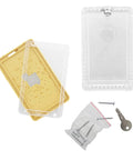Locking Thermostat Cover for Home HVAC Clear Plastic Wall Mount with Key Lock Box and hardware set for temperature control.