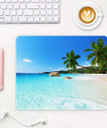 Beach Theme Mouse Pad 12x10 Inch For Desk Setup Waterproof Non Slip Rubber With Stitched Edges Blue Premium Textured Surface For Gaming