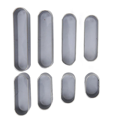 Pro Grade 8 Piece Leather Hole Punch Set With High Carbon Steel Punch Dies, showing various oval-shaped steel dies