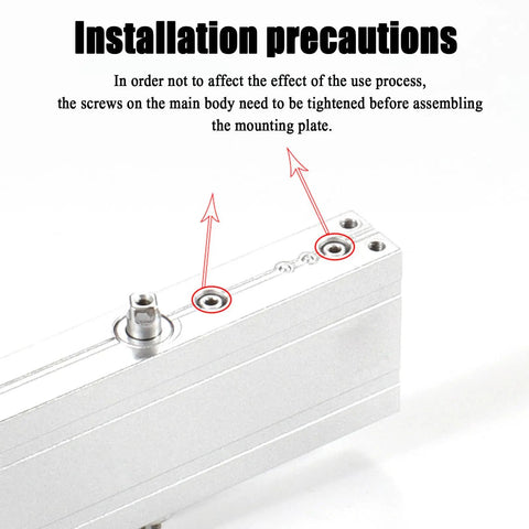 Installation guide for Heavy Duty Commercial Door Closer With Invisible Mount showing screw points on metal body.