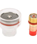Gas Lens TIG Torch Kit for Arc Welding showing clear nozzle and brass collet