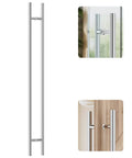 60 Inch Push Pull Door Handle Made From 304 Stainless Steel With Polished Chrome Finish, heavy-duty back-to-back pull on glass and wood doors