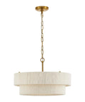 Hand Woven Rattan Chandelier Serving Real Boho Vibes And Adjustable Coastal Design, two-tiered lamp with gold chain.