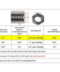 Heavy Duty 2 Inch Caster Wheels With 1/4-20 Threaded Stem Set Of 4 Durable Badass Rubber Treads measurement guide.