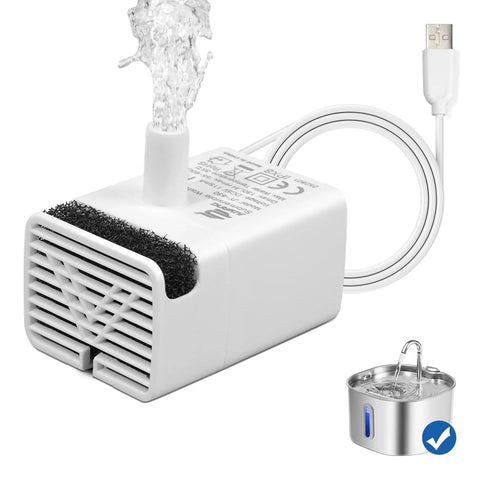 Replacement Submersible Pump For Stainless Steel Cat Water Fountains JY-830 Ultra Quiet Pet Fountain Motor with USB cable
