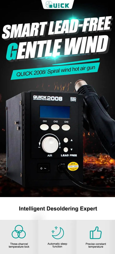 Beast High Power Digital Display Heat Gun Rework Station With Auto Cooling ESD Safe SMD BGA Soldering And PCB Repair