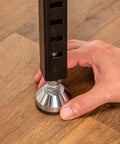 Adjusting the folding leg of a workbench for the Folding Top Extension Kit For Workbench, Space Saving Expansion That Adds A Large, Stable Work Surface