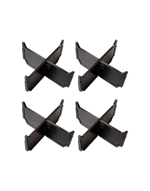 Packout Compatible Cross Divider Insert for Slim Bins, Tool-Free Install, precise grid organization shown in four pieces
