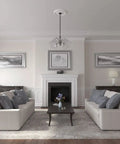 Living room with Palmetto Ceiling Medallion 20 7/8 Inch Outer Diameter And 3 5/8 Inch Inner Diameter With 1 5/8 Inch Projection And 5 Inch Canopy.