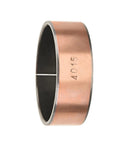 Heavy Duty Carbon Steel Bronze Sleeve Bearing 40mm ID X 44mm OD X 15mm Length Oilless Bushing side view showing inner and outer surfaces.