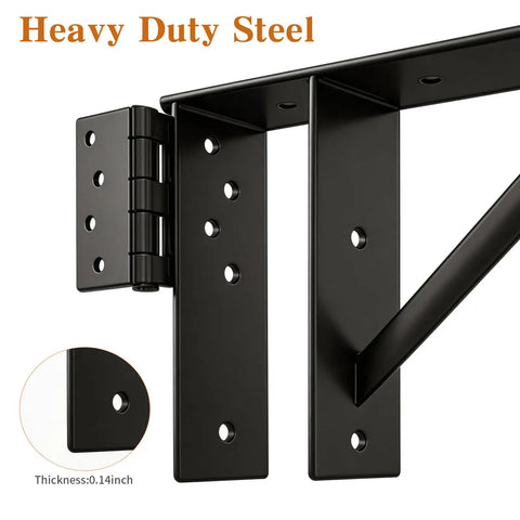 Heavy Duty Gate Corner Brace Kit With Self Locking Latch, Anti Sagging Gate Hardware For Wood Fences, Deck Gates, Driveways, Sheds And Corrals, Adjustable Fit, Durable Steel Brackets To Keep Gates Level And Solid