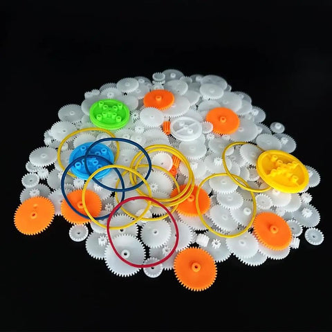 225 Piece Plastic Gear Set Kit For DIY Projects Built For Hobbyists And Makers Including Single Gear Double Reduction Gear Spindle Gear Worm Gear Belt 