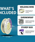 ER308L Stainless Steel MIG Wire 035 Inch 10 Pound Spool with included shrinkwrap and sturdy box details