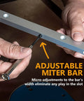 Adjusting an aluminum miter bar from Crosscut Sled and Miter Bar Set for Table Saws, 2 Pack, 3/4 Inch by 3/8 Inch by 24 Inch