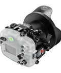 Underwater Housing For Sony FX3 And FX30 With WA005F 6 Inch Dome Port Kit 130ft Waterproof Case, rear view of controls