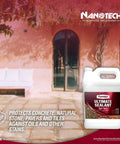 Heavy Duty Wet Look Concrete Sealant High Gloss Water Repellent Coating For Masonry Stone Slate Tile UV Resistant Water Based Formula That Slaps On Smooth And Gives Your Floors That Slick New Shine 5 Gallons with concrete patio and sealant jug.