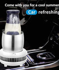 Keep Your Daily Sips Absolutely Dialed Smart Electric Cup Warmer And Cooler For Desk keeps milk cold in a stylish silver container.