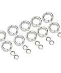 Set Of 10 Metal Bird Foot Rings With Easy Clip Openers For Small To Large Birds, Must-Have Fly Training And Identification Bands displayed